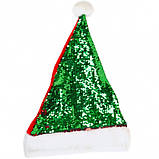 Шапка Діде Мороза з паєтками перевертеньами, фото 2