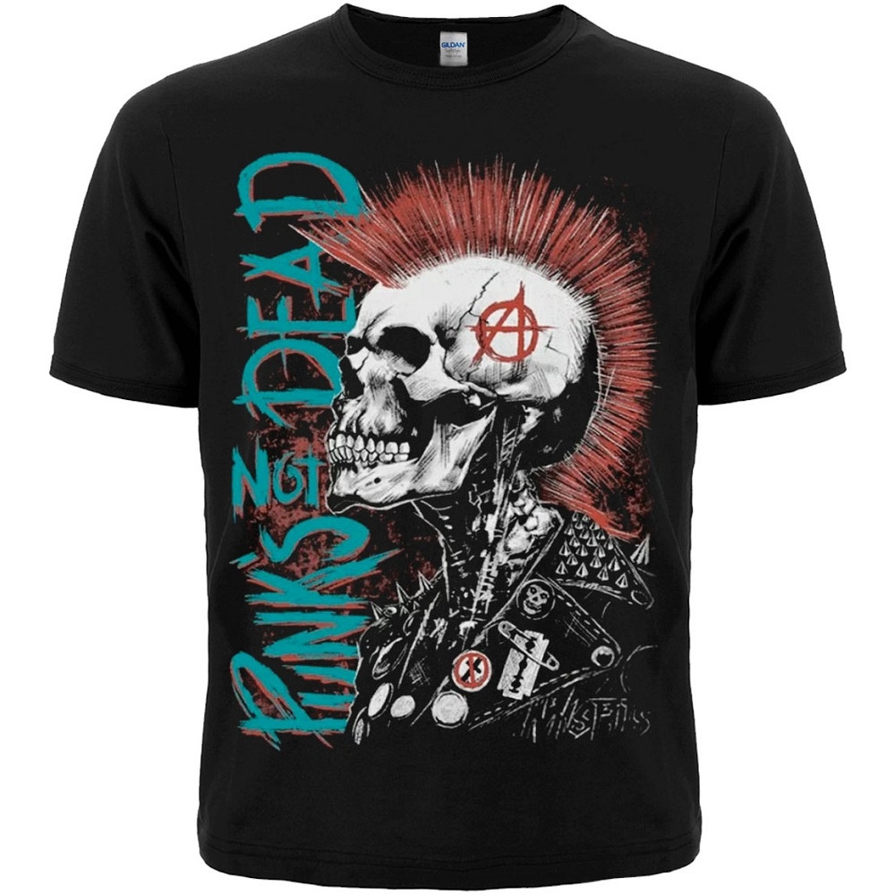 Футболка Punk’s Not Dead (скелет з ірокезом), Розмір L, фото 1