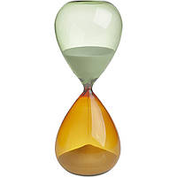 Песочные часы TFA (1860090241), 15 минут, таймер, белый песок, оранжево-зеленое стекло, 19 x 7.3 см