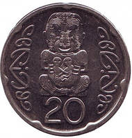 Божок. Монета 20 центов. 2006 год, Новая Зеландия.(БЖ)
