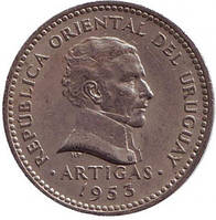 Монета 10 сентесимо. 1953 рік, Уругвай..(АР)