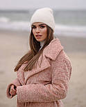 Пальто зимове жіноче пудра каракуль, фото 3