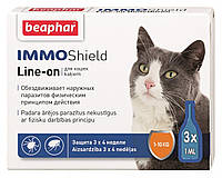 Капли Беафар IMMO Shield антипаразитные с силиконовым маслом для кошек и котят 3 пипетки Beaphar