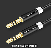 Аудіо кабель AUX Vоxlink 1 метр mini Jack 3.5 мм - 3.5 мм для навушників, колонок 3.5 mm to 3.5 mm XC55S-1, фото 1