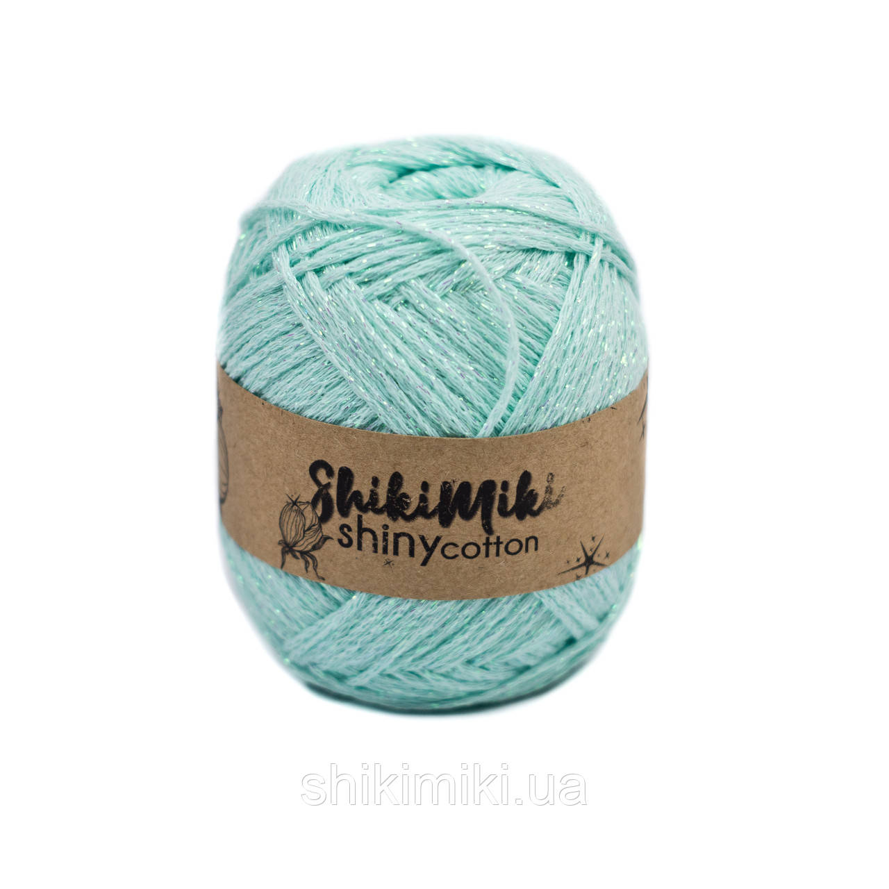 Трикотажний шнур з люрексом Shine Cotton, колір Ментоловий