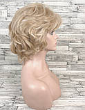 Перука блонд блондинки коротка стрижка жіноча для жінок для щоденної носки, фото 4