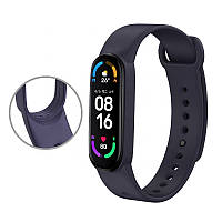 Xiaomi mi band 5 / 6, ми бенд 5 / 6 ремешок, ремень, браслет темно синий силиконовый однотонный