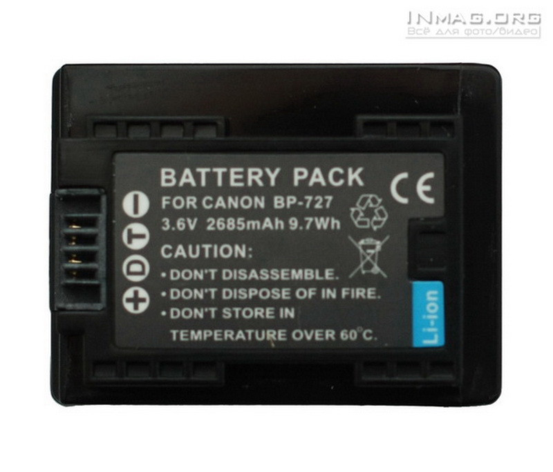 Акумулятор для відеокамери Canon BP-727 з чипом, 2685mAh.