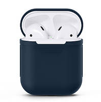 Силиконовые чехлы, чехол для наушников аирподс, airpods 1/2 темно синий