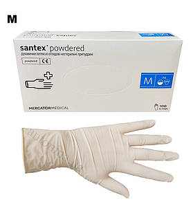 Рукавички латексні опудрені, M, 100 шт/уп