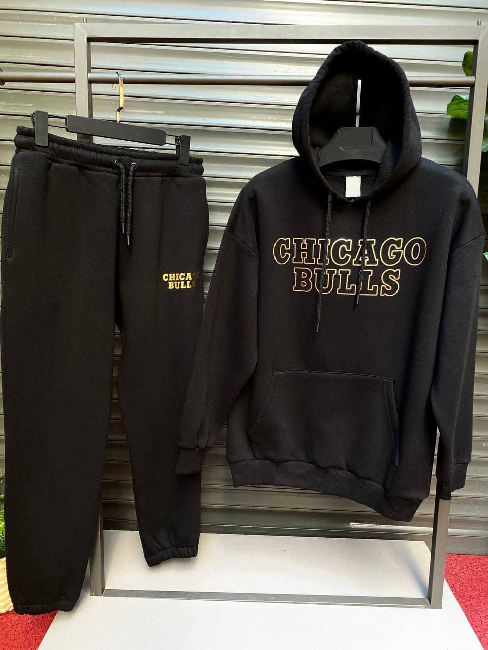 Чоловічий теплий спортивний костюм Chicago Bulls M913 чорний M