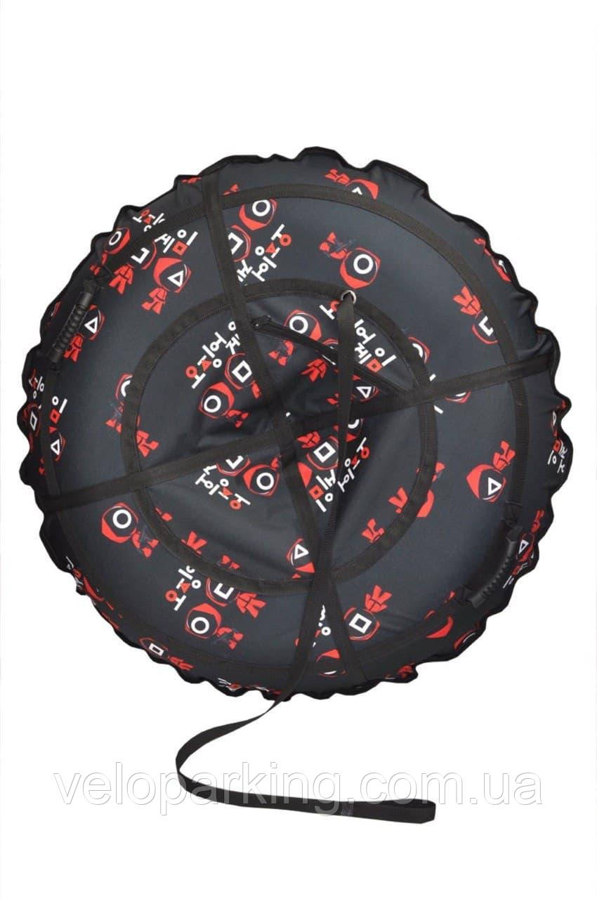 Тюбінг надувні санки (ватарушка) 100 см діаметр, з камерою та ручками