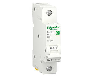 Автоматичний вимикач 1p C 25A, 6kA, Schneider Electric, Resi9, R9F12125