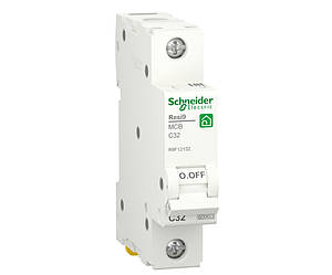 Автоматичний вимикач 1p C 32A, 6kA, Schneider Electric, Resi9, R9F12132