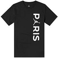 Черная футболка Jordan Paris Big Logo футболки Джордан унисекс мужская женская