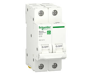 Автоматичний вимикач 2p C 10A, 6kA, Schneider Electric, Resi9, R9F12210