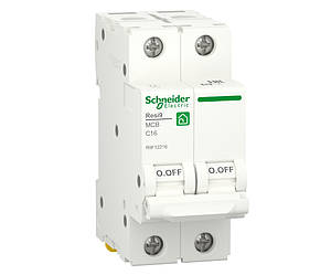 Автоматичний вимикач 2p C 16A, 6kA, Schneider Electric, Resi9, R9F12216