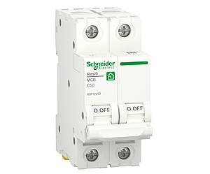 Автоматичний вимикач 2p C 50A, 6kA, Schneider Electric, Resi9, R9F12250