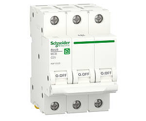 Автоматичний вимикач 3p C 25A, 6kA, Schneider Electric, Resi9, R9F12325