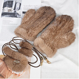 Білі рукавиці, рукавиці норкові. Хутряні рукавиці з хутра норки Color: white, фото 9