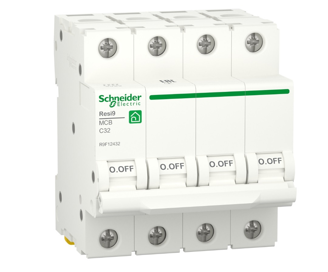 Автоматичний вимикач 4p C 32A, 6kA, Schneider Electric, Resi9, R9F12432, фото 1