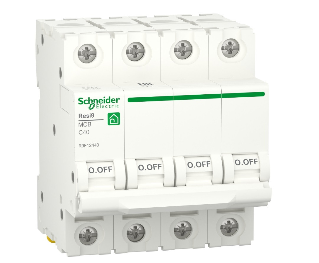 Автоматичний вимикач 4p C 40A, 6kA, Schneider Electric, Resi9, R9F12440, фото 1