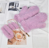 Білі рукавиці, рукавиці норкові. Хутряні рукавиці з хутра норки Color: white, фото 6