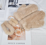 Білі рукавиці, рукавиці норкові. Хутряні рукавиці з хутра норки Color: white, фото 4