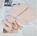 Білі рукавиці, рукавиці норкові. Хутряні рукавиці з хутра норки Color: white, фото 3