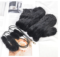 Норкові рукавиці, рукавиці норкові. Хутряні рукавиці з хутра норки Color: black