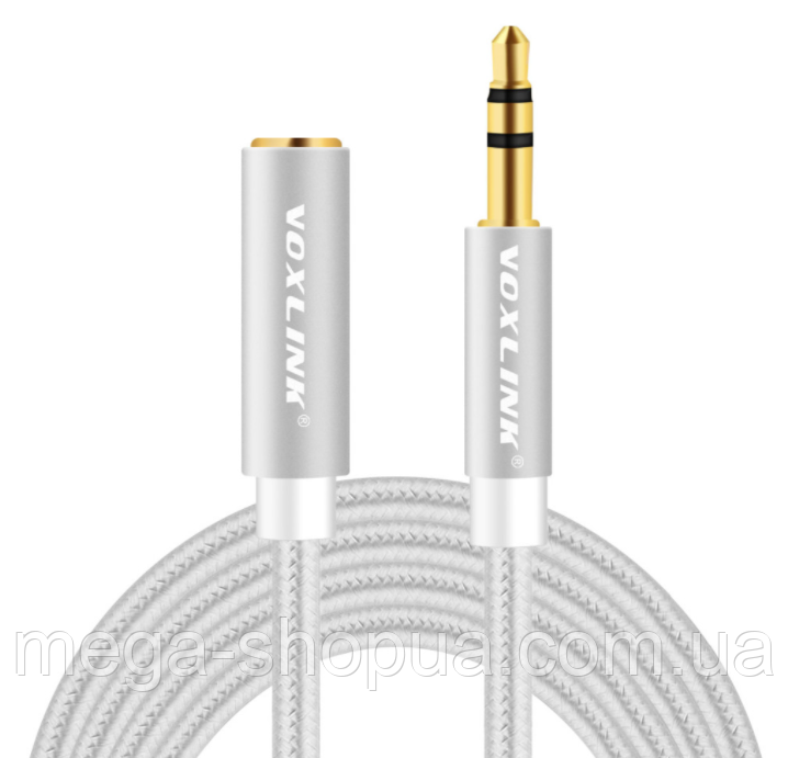 Подовжувач аудіо кабель Voxlink mini jack 3.5мм M - 3.5мм F для мікрофона 3.5mm M to 3.5mm F1 метр CC511S