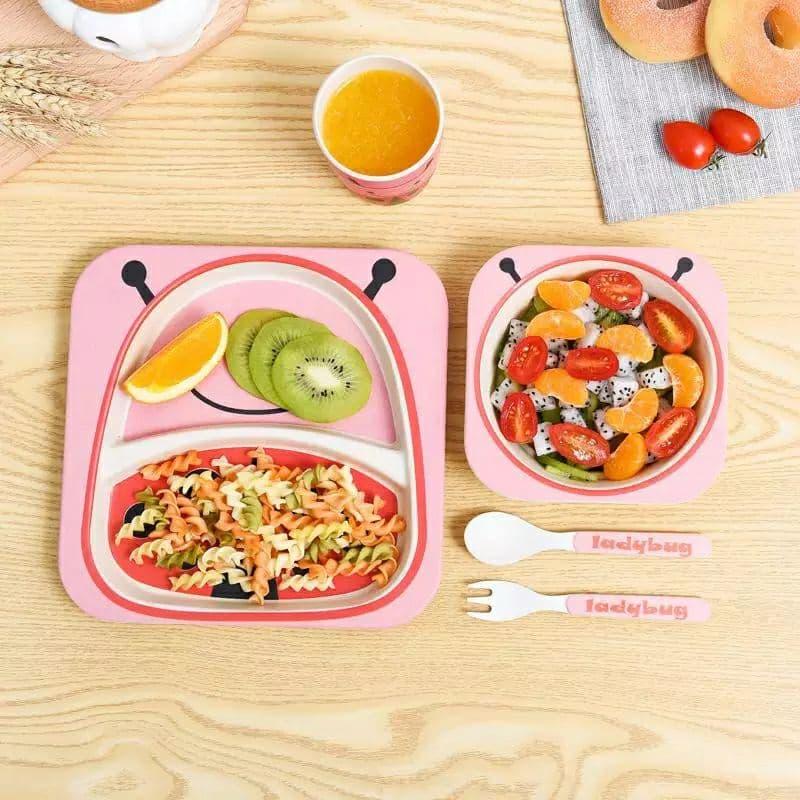 Набір дитячої бамбуковій посуду 2770-4 Божа корівка, фото 1