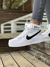 Жіночі кросівки Nike Air Force Shadow White Winter (c хутром) ALL05031, фото 2