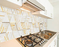Панель кухонная, заменитель стекла с 3д текстурой стены, с двухсторонним скотчем 62 х 205 см, 1,2 мм