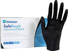 Нітрилові рукавички М чорні Medicom SafeTouch Advanced Black