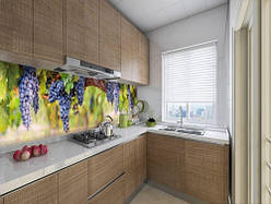 Панель на кухонний фартух жорстка виноградні гроно, з двостороннім скотчем 62 х 205 см, 1,2 мм