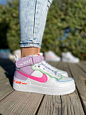 Жіночі кросівки Nike Air Force Shadow High Violet Pink (с мехом) ALL07199, фото 4