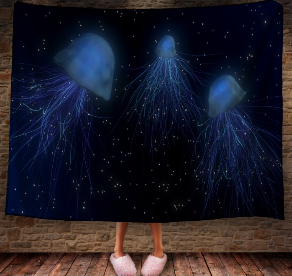 Плед з 3D принтом Jellyfish Space