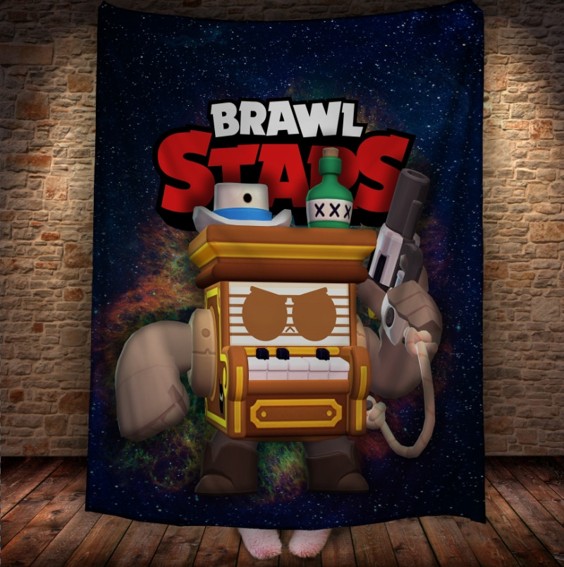 Плед з 3D-принтом Brawl Stars Вірус Меха. 150х200 см.