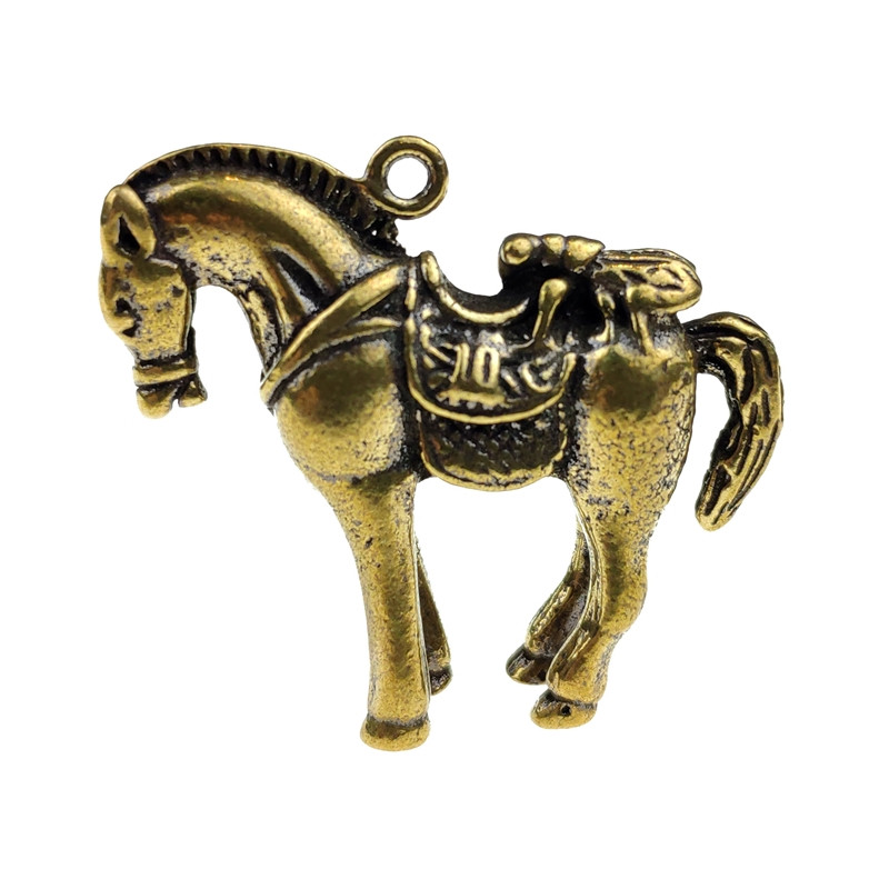 Кулон талісман кінь з цикадой 3х3,5х1 см латунна (C3575), фото 1