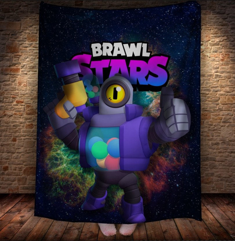 Плед з 3D-принтом на тему Brawl Stars Герої Бравл Старс 150х200 см.