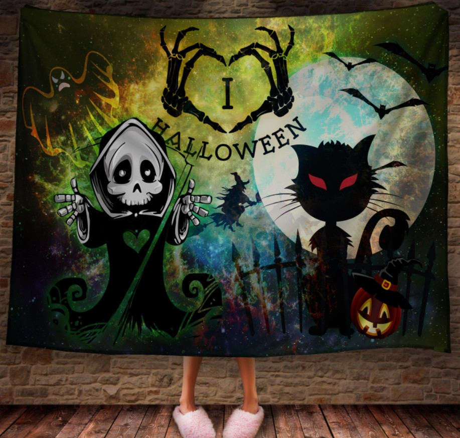 Плед з 3D принтом Казковий Хеловін Happy Halloween (фотозона)