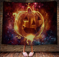 Плед з 3D-принтом Хелловін Усмішка Гарбуз 150х200 см.