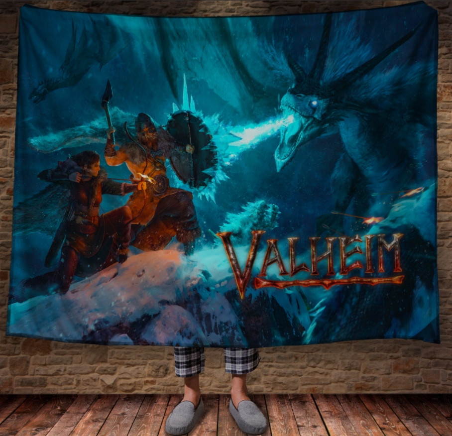 Плед з 3D принтом Ігра Valheim.