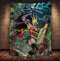 Плед с 3D принтом Wonder Woman Rock star