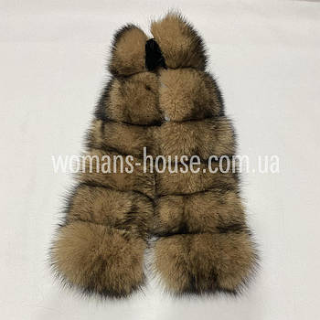 Комірова облямівка з хвоста песця 60 см./8 см під єнота