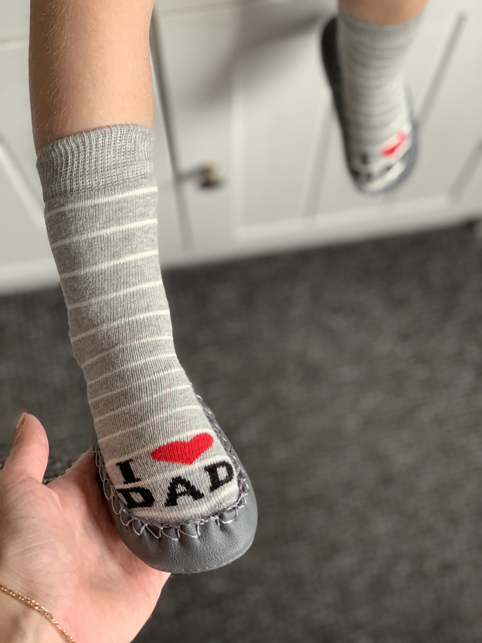 Махрові носочки - чешки з I love dad 16/17 (11.5 см)