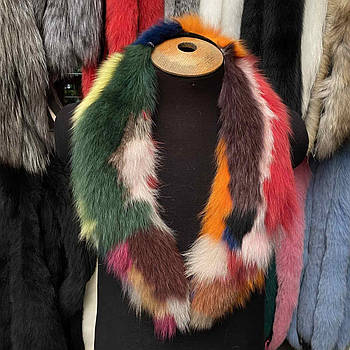 Комір з хутра песця Різнокольорові