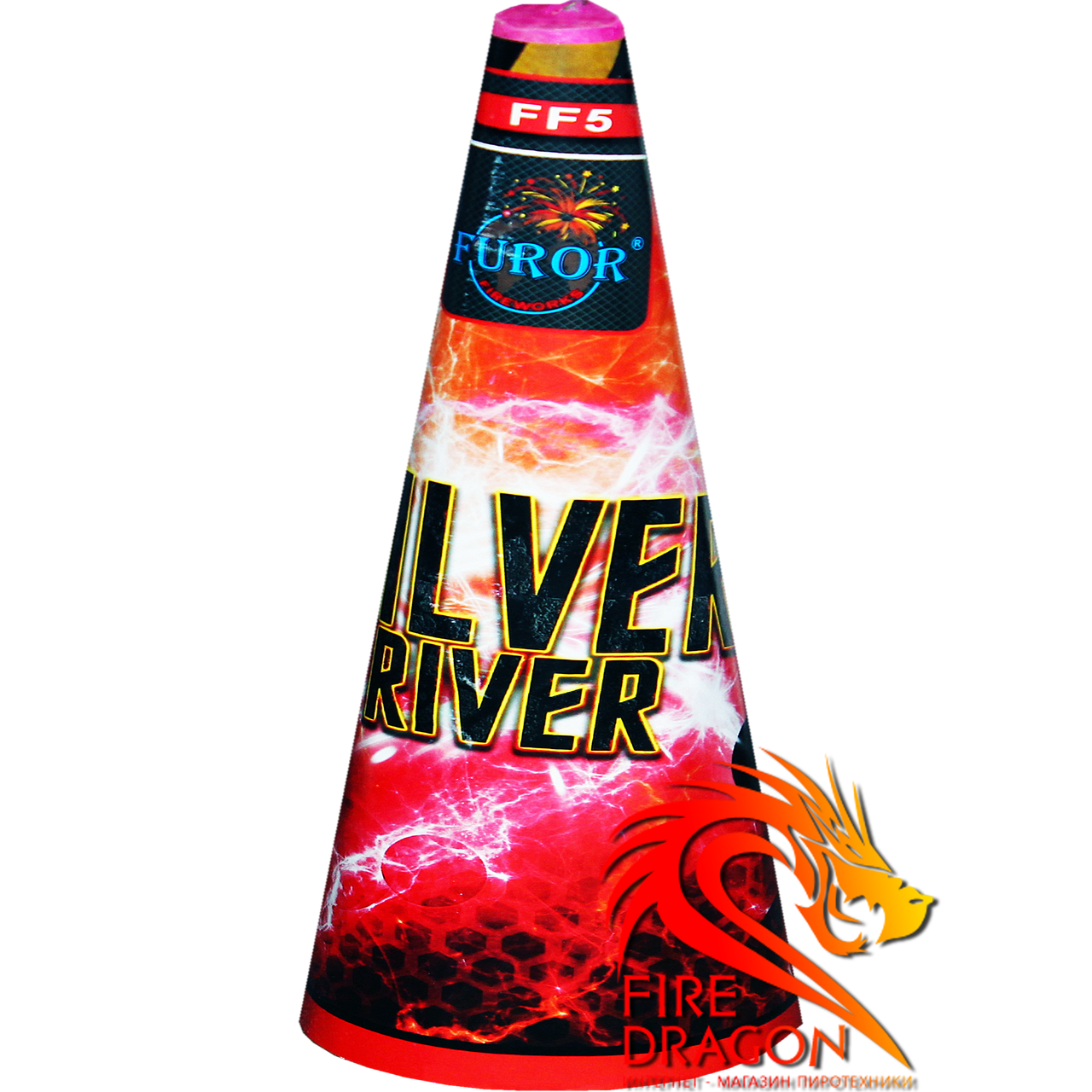 Вулкан FF-5 Silver River вес 1 кг, высота искр: до 6 м, время: 80 с, эффект: искры с треском