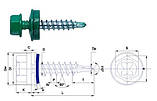 Саморіз покрівельний пофарбований для металу 19 мм, фото 3
